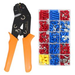 Tang SN02C Mini Hand Crimping Tool 0.252.5mm² Adjustable Crimper Pliers With 280pcs Cable Lugs Assortment Kit Wire Crimp Set