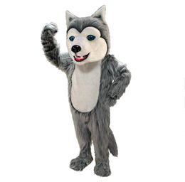Foam Grey Husky Dog Party Mascot Costume Christmas Fancy Dress Halloween Girl Mascot Costume