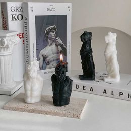 Scented Candle Human Body Venus David Portrait Scented Candle Aromatherapy Ornament Statue Shaped Candles Home Birthday Wedding Christmas Decor Z0418