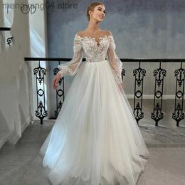 Party Dresses IOD Princess Wedding Dress Long Puff Sleeve 3D Lace Appliques Boho Bride Dresses Vestido De Novia Custom Made Ball Gowns 2023 T230502