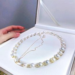 Pendant Necklaces Elegant Natural Fresh Water Pearl 8-9mm Chokers Vintage For Women