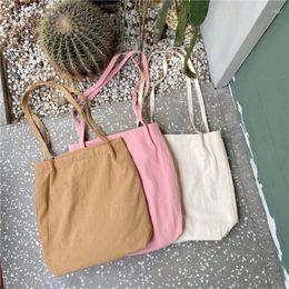 Evening Bags Mori System Washed Cotton Linen Thin Shoulder Straps Single Handbag Backpack Cloth Bag Simple Students Female