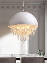 Pendant Lamps Chandeliers Light Luxury Crystal LED Lights Postmodern Creative Art Round Living Room Dining Bedroom Hanging Lamp