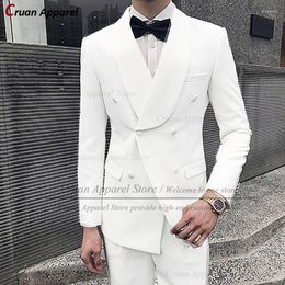 Men's Suits (One Blazer) Luxury Ivory White Men's Blazer Slim Fit Groomsmen Groom Party Dinner Wedding Suit Jacket Prom Coat Tuxedo Tops