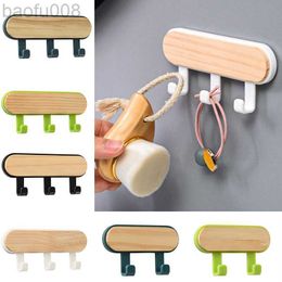 Robe Hooks Hat Scarf Storage Organiser Wood Key Holder Strong Key Ring Rack Phone Hooks Clerk Housekeeper Wall Mounted Hangers W0411