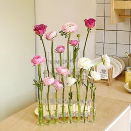 Vases Clear Glass Vase Tubes Set Hanging Flower Holder Plant Container Flower Vases for Homes Room Decor 230428