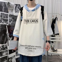 Men's T Shirts Summer Men's Hooded Tee Fashion Harajuku Sport Basketball Outdoor Casual School Student Clothing Tshirts