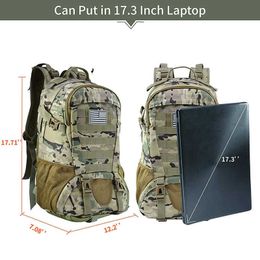 Backpacking Packs 35L Military Tactical Backpack Army Molle Assault Rucksack 3P Outdoor Travel Hiking Rucksacks Camping Hunting Climbing Bags J0502