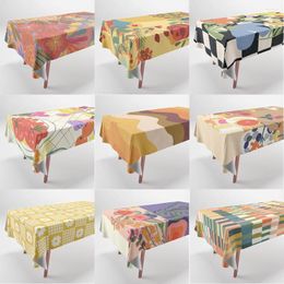 Table Cloth Retro Style Waterproof Rectangular Tablecloth Home Pastoral Coffee Set Colorful Outdoor Mantel Mesa