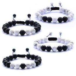 8mm Natural Stone Handmade Rope Beaded Charm Bracelet For Women Men Lover Party Club Fashion Jewelry