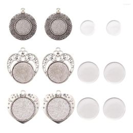 Charms 1 Box Metal Pendant Connector Cabochon Settings Glass Cabochons For Geometry Dangle Earrings DIY Jewellery Making Supplies