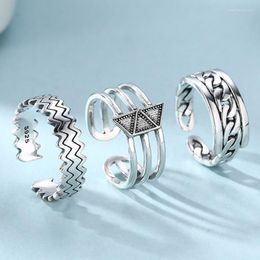 Cluster Rings S925 Real Silver Personalized Open Ring Men Women Korean Version Ins Index Finger Thai Retro Fine Female Jewelry