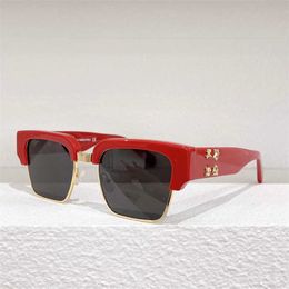 OFF Luxury sunglasses designer Top WHITE for men and woman half frame whiteins net red fashion hip-hop off personality OERI018 with original box