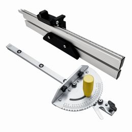 Onderdelen Precision Mitre Gauge w/ Aluminium Mitre Fence with A Repetitive Cut Flip Stop Table Saw/Router Mitre Gauge Sawing Assembly Ruler