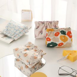 Cosmetic Bags Women Bag Flower Printing Korean Style Makeup Pouch Toiletry Waterproof Oxford Organiser Case Drop