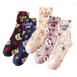 Women Socks Spring Tube Cotton Cartoon Animal Ladies Sports And Leisure College Wind