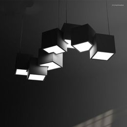 Chandeliers Nordic Magic Cube For Living Room Iron Pendent Lamp Study Bar Indoor Pendant Lights Home Decor Light Fixtures