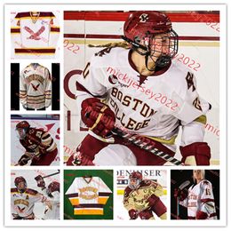 Miles Wood Boston College Eagles Hockey-Trikot, individuell genäht, Herren-Jugend 12 Matt Boldy 4 Drew Helleson 30 Thatcher Demko Boston College-Trikots