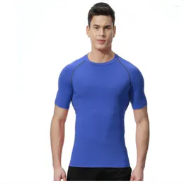 Men's T Shirts 2023 Summer Fitness Clothes Men's Sports PRO Tights Outdoor Running Basketball Exercise Short-Sleeved Quick-Drying Shirt