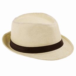 Stingy Brim Hats Men Straw Fedora Cap Trilby Chapeu Beach Sun Hat Sombrero Cowboy Sunhat Bucket Travel Handmade Band Summer Panama