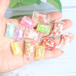 Charms 10pcs Sweet Transparent Candy Charm Cute Pendant Flat Back Cabochon Craft DIY Jewellery Making For Bracelet Earring Necklace