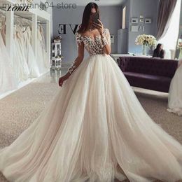 Party Dresses Elegant Appliques Lace Wedding Dresses With Long Sleeves Glitter Ivory Boho Princess Ball Gowns Custom vestidos de novia T230502