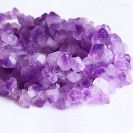 Loose Gemstones Natural Genuine Raw Mineral Purple Amethyst Quartz Crystal Hand Cut Nugget Free Form Rough Matte Faceted Beads 05326