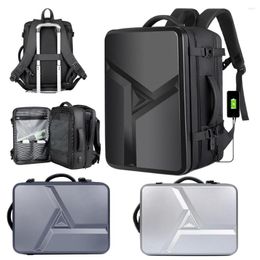 Backpack Hard Shell Men's USB Business Expansion Computer Bag 17 Inch For Laptop ABS Travel Large Capacity