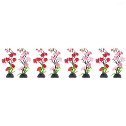 Decorative Flowers 8 Pcs Flower Sashimi Plate Aquarium Plants Artificial Plants&