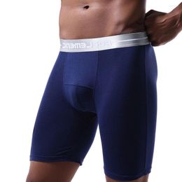 Underpants Sports Panties Modal Men Anti-Abrasion Tight Boxer Briefs Male Large Size Long Leg Underwear Running Bottoms Underpantes