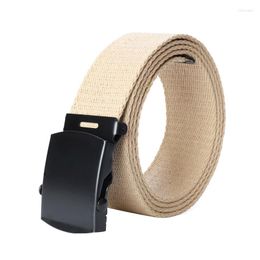 Belts Business Casual Wild Men Belt Solid Colour Canvas Smooth Buckle Men's Youth Students Sports Nylon BeltsBelts