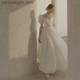 Party Dresses Princess Vintage Wedding Dress Square Collar Puff Sleeves Bride Dresses With Pearls Custom Made Suknia Slubna T230502