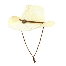 Wide Brim Hats Sun Hat For Women Summer Fashionable Spray Paint Cowboy Ethnic Style Straw Outing On The Beach HatHZ89