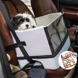 Carriers Pet Dog Car Seat Bag Nonslip Warm Basket Folding Hammock Safe Car Armrest Box Booster Kennel Bed For Dog Cat Travel