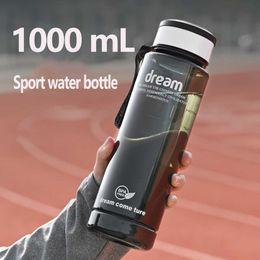 Mugs 1 Liter Water Bottle Outdoor Portable Sport Motivational Water Bottles Leakproof Drinking Bottles For Travel Gym Fitness Jugs Z0420