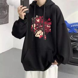 Women's Hoodies Fragrance In Thaw Hu Tao Print Sweatshirt Warm Fleece Fashion Top Sportwear Gliding Hoody