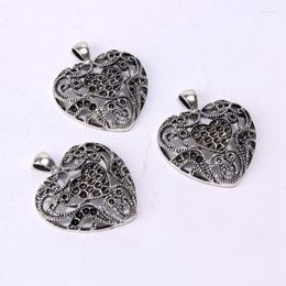 Charms 1 Pcs Antique Silver Plated Large Heart For DIY Jewellery Making Necklace Pendant Supplies Accessories