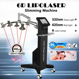 6D Liposlim Laser Therapy Painless Cold Slimming 532nm Green Lipo Laser Body Shaping Fat Loss