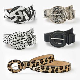 Other Fashion Accessories Fashion Leopard Belt Women Snake Zebra Print Thin Horsehair Waist Belt PU Leather Gold Ring Buckle Belts for Ladies Female J230502
