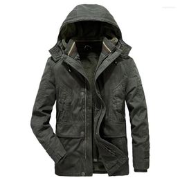 Men's Jackets Arrival Fashion Men Winter Jacket Coat Long Sleeves Hooded Padded Overcoat Zipper Outwear Lamb Wool Thick Outfit Tops