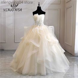 Party Dresses real photo Appliques pearl Vintage Champagne Black Blue Wedding Dresses 2020 Vestidos de Noivas Plus Size Strapless Bridal Gowns T230502