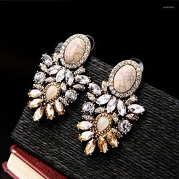 Dangle Earrings Big Crystal Rhinestone Stud Earring For Women Vintage Statement Fashion Gift Drop Jewellery