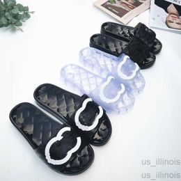 Women Designer Slippers Transparent PVC Jelly Sandals Womens Letter Printed Summer Slipper Slides Sile Lady Flip Flops Flat Shoe Sneakers Size 35-42