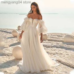 Party Dresses Ivory Boho Wedding Dresses with Detachable Puff Tulle Sleeve Sweetheart A-Line Pleated Bridal Gowns 2022 T230502