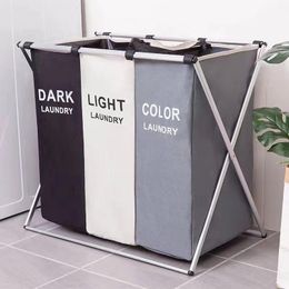 Organization Household Foldable Laundry Basket Square Oxford Cloth Waterproof Dirty Clothes Basket Portable Grid Fabric Storage Toy Basket