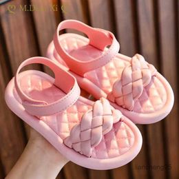 Sandals Summer Little Girl Sandals Flowers Simple and Lovely Pink Children's Sandals Toddler Baby Soft Leisure SchoolGirlsShoe