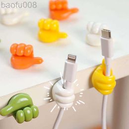 Robe Hooks 5/10/20Pcs Silicone Thumb Wall Hook Cable Clip Wire Desk Organizer Brush Storage Wall Sticker Gadgets Useful Things For Home W0411