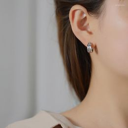 Hoop Earrings 925 Sterling Silver Earring Sleek Minimalist Wide-Brimmed Ear Ring Semicircle Character Design Bone Wild Men Women Jewel