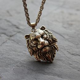 Pendant Necklaces 1pcs Tiger Head Men Necklace Animal Jewellery Angry Wild