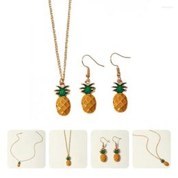 Necklace Earrings Set & Cute Skin-Touch Sweet Pineapple Party For Anniversary Half22